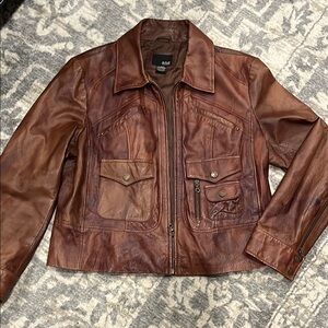 Brown Leather Jacket for Women